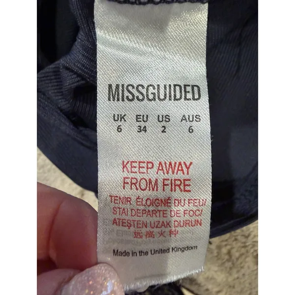 Missguided Strapless Bandage Bandeau Bodycon Midi Navy Blue dress Size 6 - Image 9
