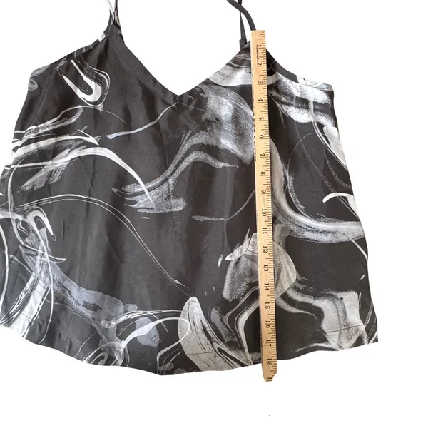 Athleta Calm Cool Cami Cupro Silk Black White Marble Swirl Tank Top Small S Yoga - Image 6