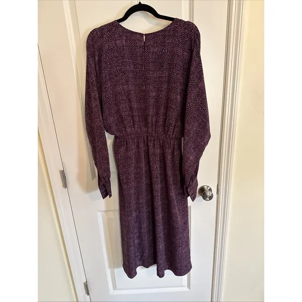 Prologue Plum Purple Printed Dress Casual Party Women Size Large‎ - Image 4