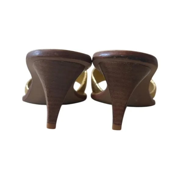 Tory Burch Aerin Metallic Gold Kitten Heel Slides 8.5‎ - Image 6