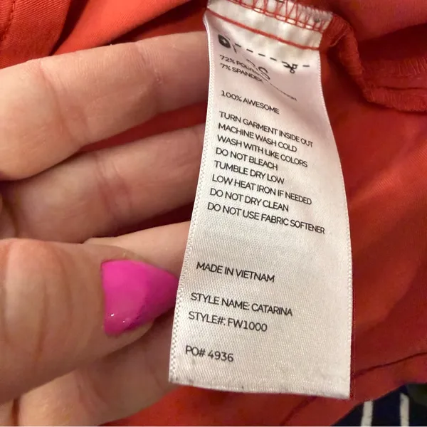 Figs FW1000 Catarina‎ One-Pocket Scrub Top Women's Coral Orange Small Medical - Image 5