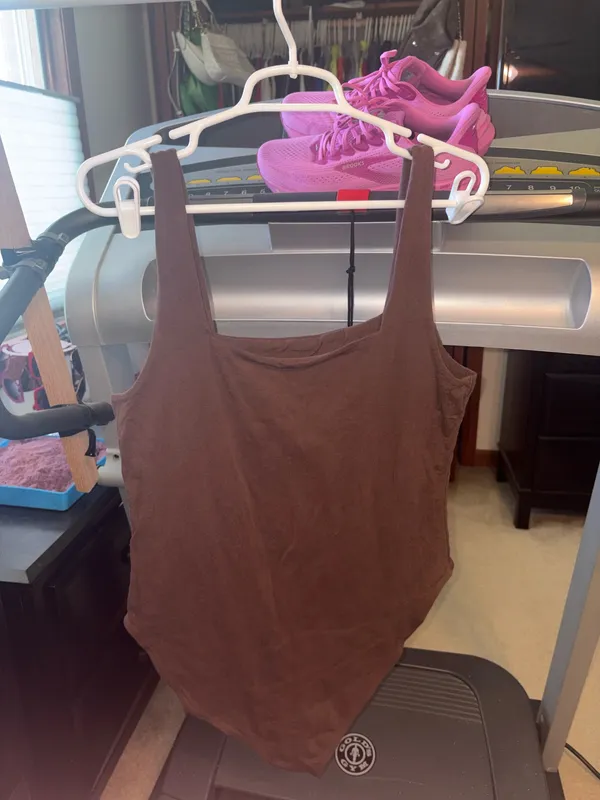 Brown Scoop Neck Sleeveless Bodysuit - Image 3