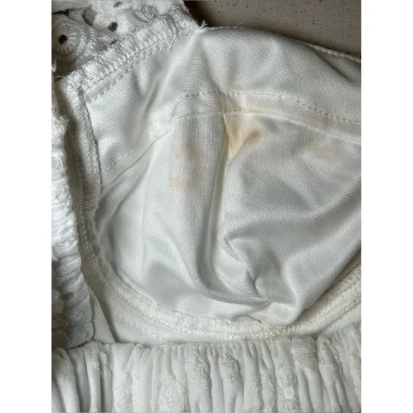 Lulu’s White Eyelet Puff Sleeve Cottagecore Midi Dress Women’s Size XS - Image 13