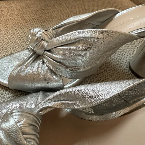Loeffler Randall Celeste Silver Knot‎ Heeled Mule Sandal Size 6.5 - Image 5