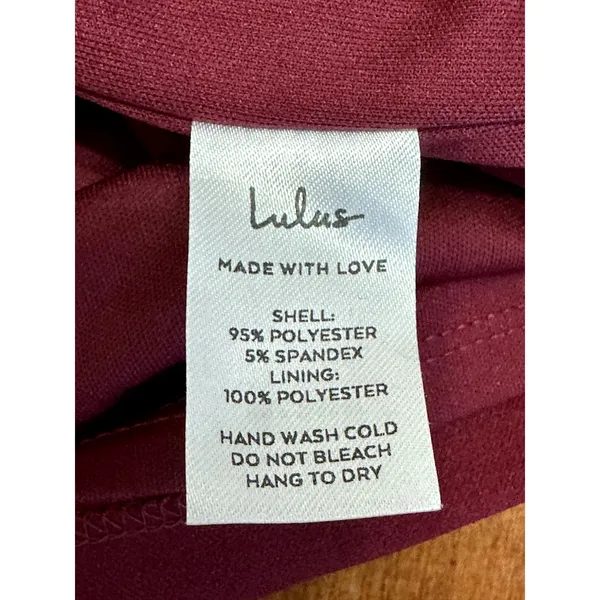 Lulus Burgundy One Shoulder Asymmetrical Mini Dress Side Slit S NWOT Cocktail - Image 10