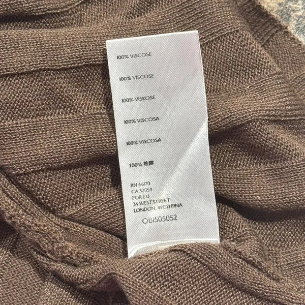 NWT Free People Cropped Tank Top Ribbed Racerback Y2K 90s Minimalist Brown Small - Image 4