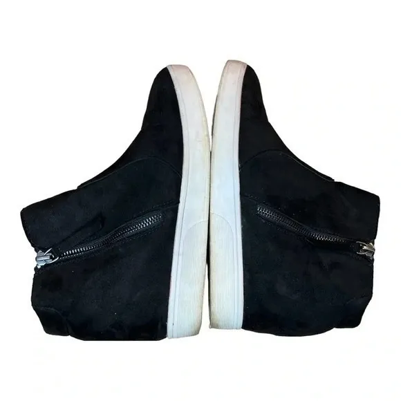 Serra Hidden Wedge Sneaker Women‎ Size 10 Black Faux Suede Zip Bootie Platform - Image 6