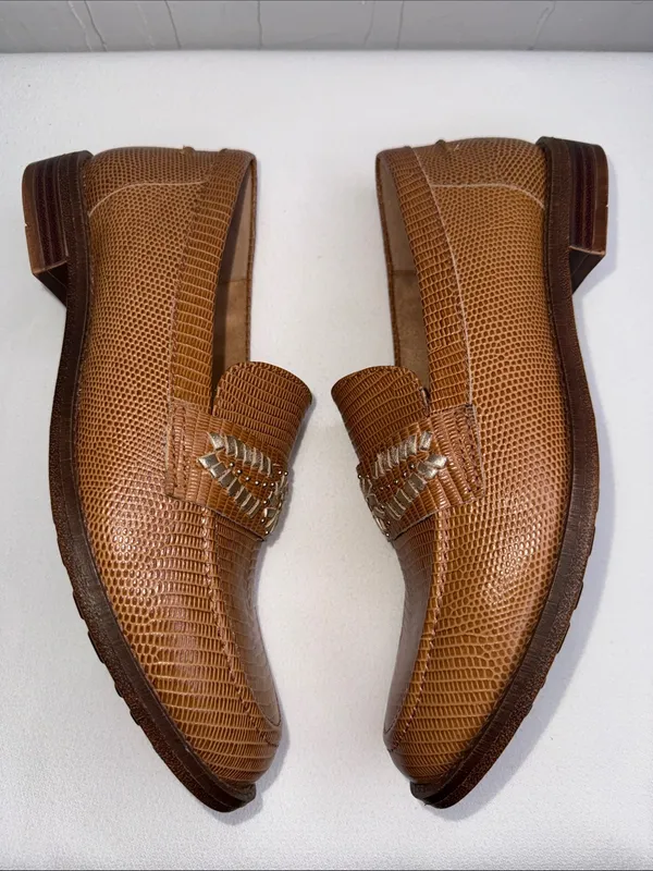 Brioso Frisco Lizard-Embossed Leather Loafers - Image 4