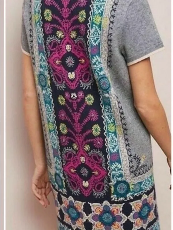 Anthropologie Akemi + Kin Kaleidoscope short-sleeve gray sweater dress gray S M - Image 2