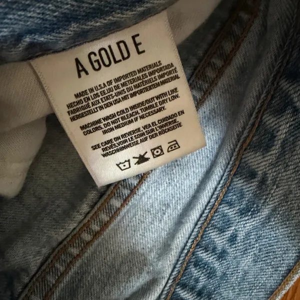 AGOLDE Distressed Straight Leg Jeans Size 24 Light Wash Blue Button Fly Denim - Image 4