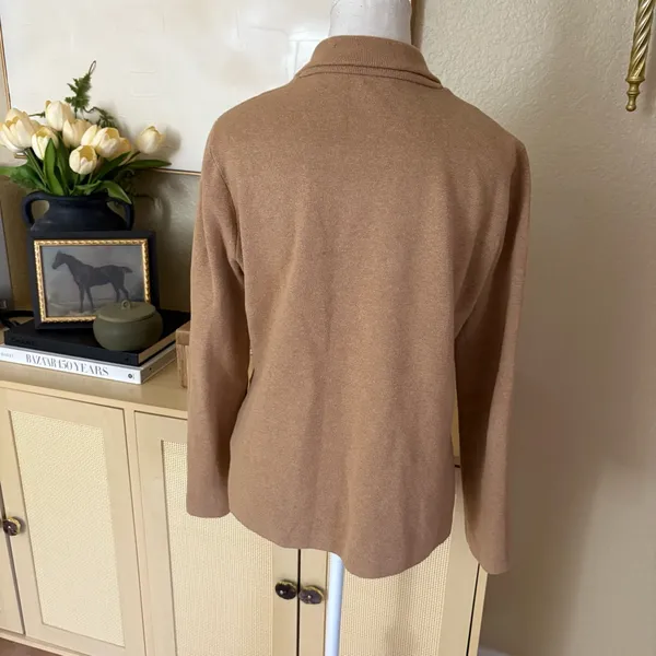 J. CREW Tan Knit Cotton‎ Schoolboy Sweater Blazer Size Small - Image 3