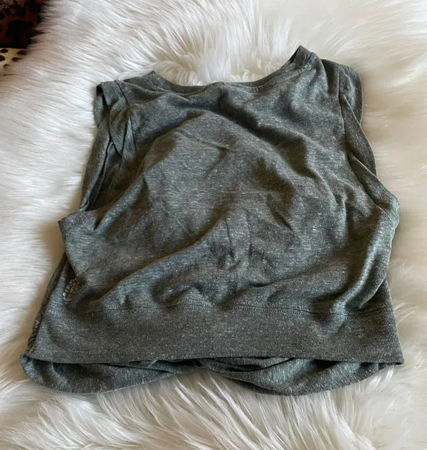 Free People Movement Women Top Undertow Front Twist Crewneck Sleeveless Gray - Image 5