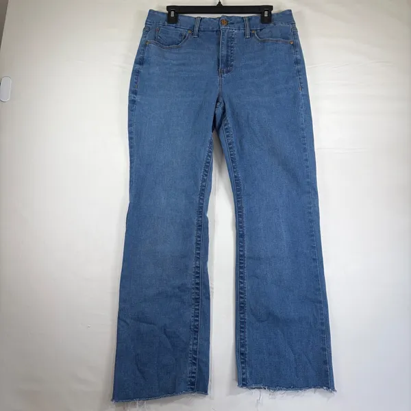 Seven7 Tummyless High Rise Slim Boot Jeans Blue Raw Hem Size‎ 12 Minimalist - Image 2