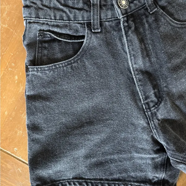 Princess Polly Washed Black High-Rise Denim Shorts - Image 2