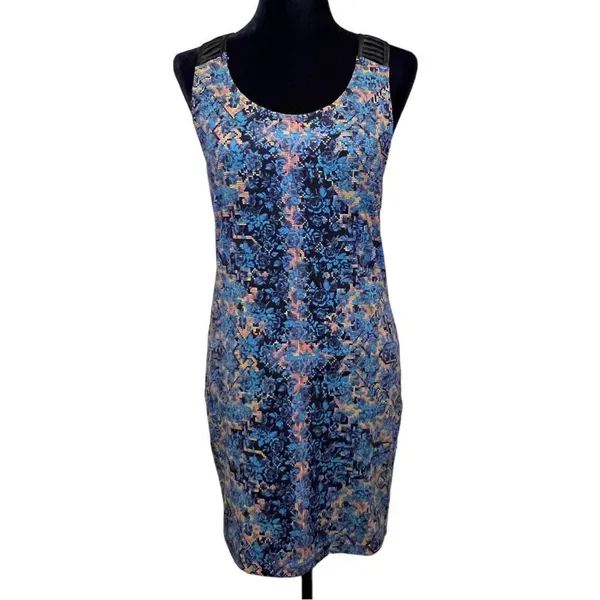 Free People Digital Damsel Floral Pixels Bodycon Strappy Dress in Neon Glow Sz M - Image 4