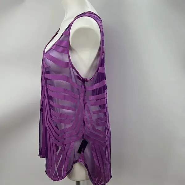 Worthington purple sheer sleeveless tank XL - Image 5