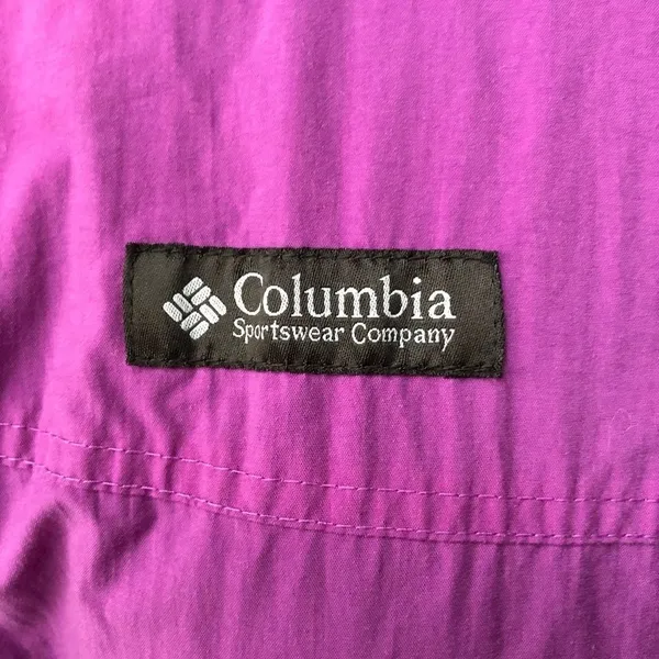 Vintage Columbia Bright Purple Nylon Fleece Coat M - Image 3