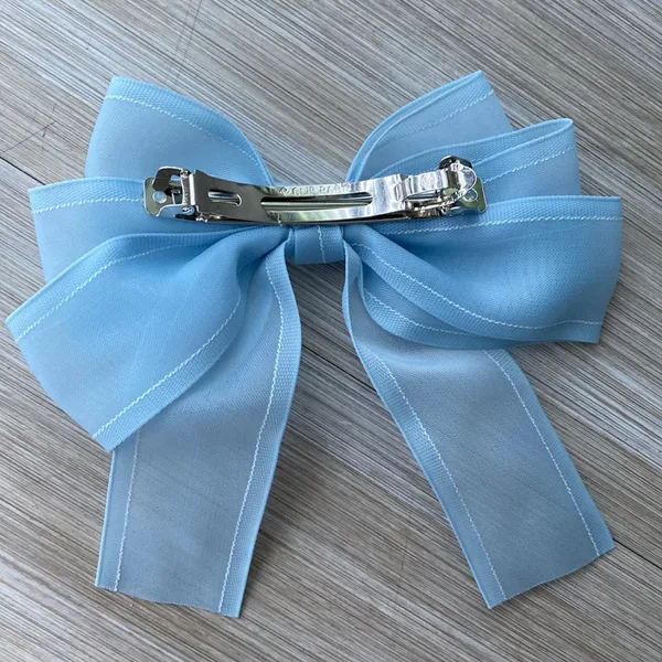 Light blue clip in hair bow - Image 5