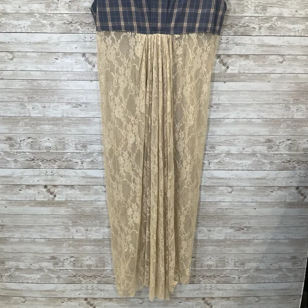 Vtg Gypsy South Atlanta L Reworked Sleeveless Plaid Lace Tunic Vest & Shirt Y2K‎ - Image 4