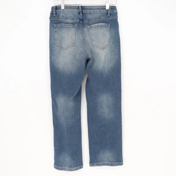 Flamingals Jeans Womens S Straight Leg Blue Distressed Medium Wash Excellent - Image 5