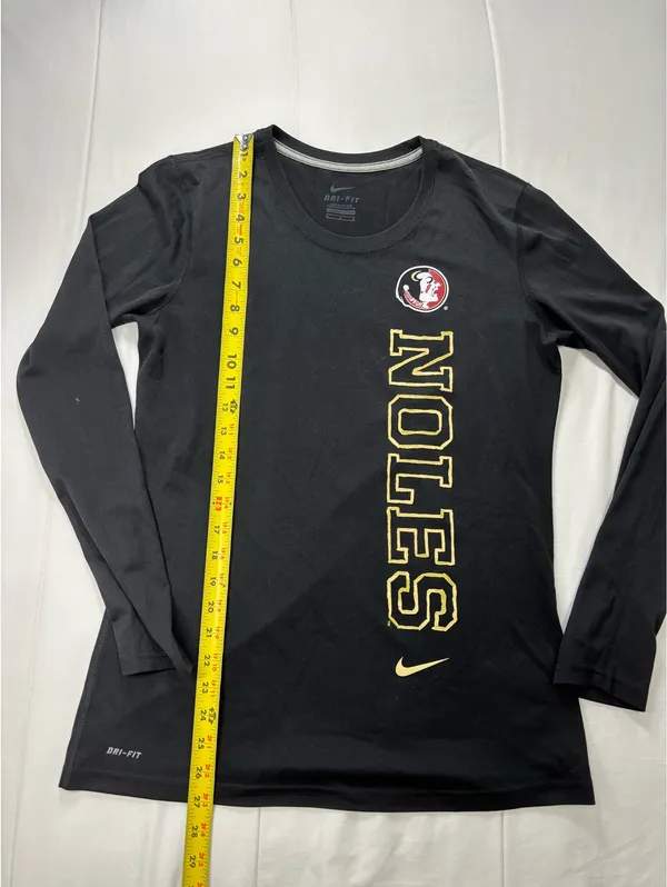 Nike Dri-FIT Florida State Seminoles Long Sleeve Shirt Black Gold NOLES Unisex - Image 2