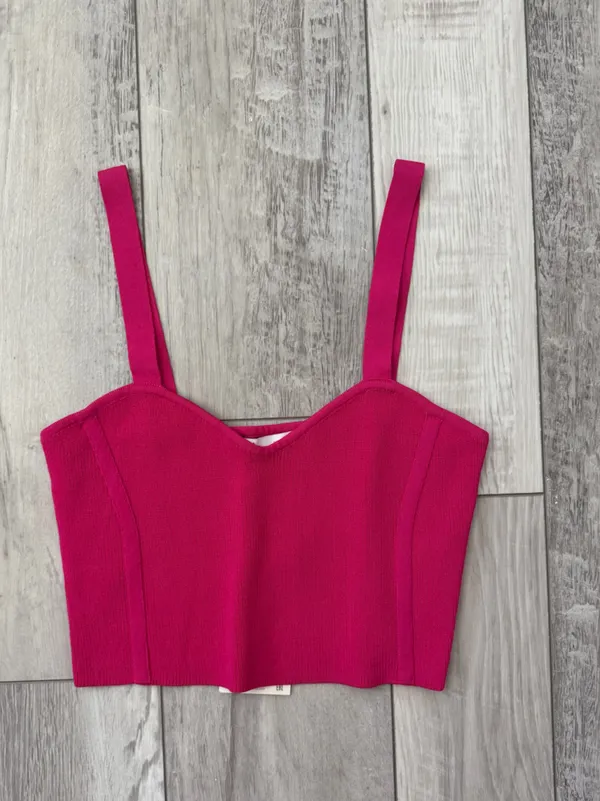 NWT Zara Baby Doll Ribbed Bodycon Sweetheart Knit Crop Tank Top size medium - Image 5