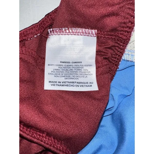 Nike Dri Fit Athletic Shorts Womens Size XL Blue Maroon White Gym Running - Image 3