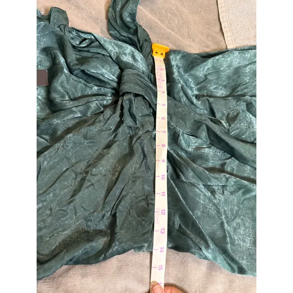 NWT Lulus Size Medium Let Me Entertain You Dark Green Satin‎ Wide-Leg Jumpsuit - Image 8