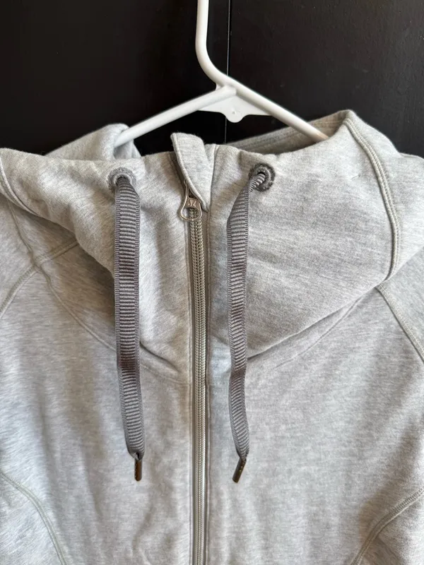 lululemon athletica Heather Light Gray Full-Zip Hooded Scuba Jacket - Image 2