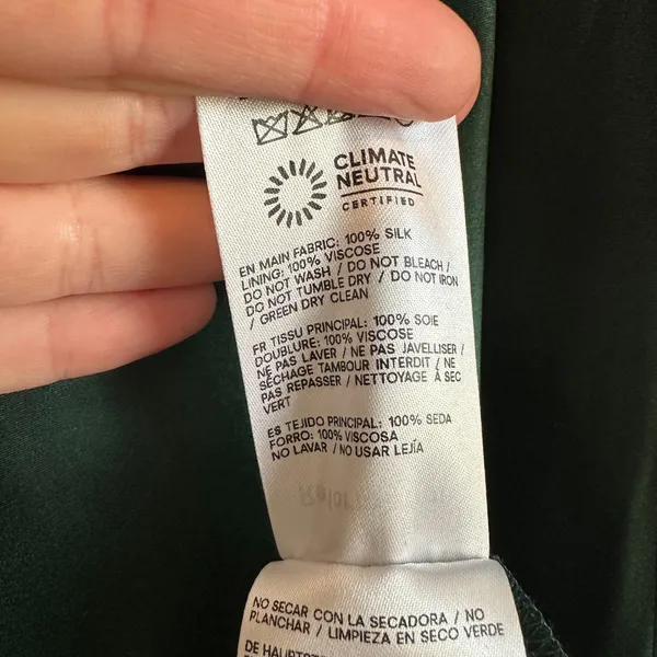 Reformation | NWT Oren 100% Silk Maxi Dress with Scarf in Forest Green | XL - Image 11