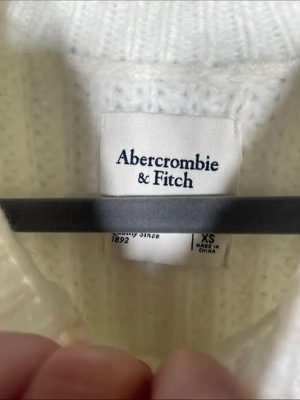 Abercrombie & Fitch Womens Ivory Off White Sweater Crewneck Xs - Image 2