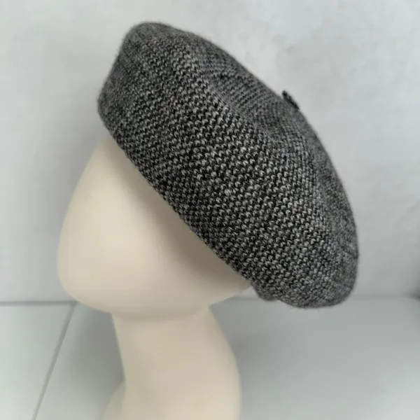 Zara Medium Wool Blend Beret Grey Textured Knit Winter Hat French Chic Accessory - Image 3