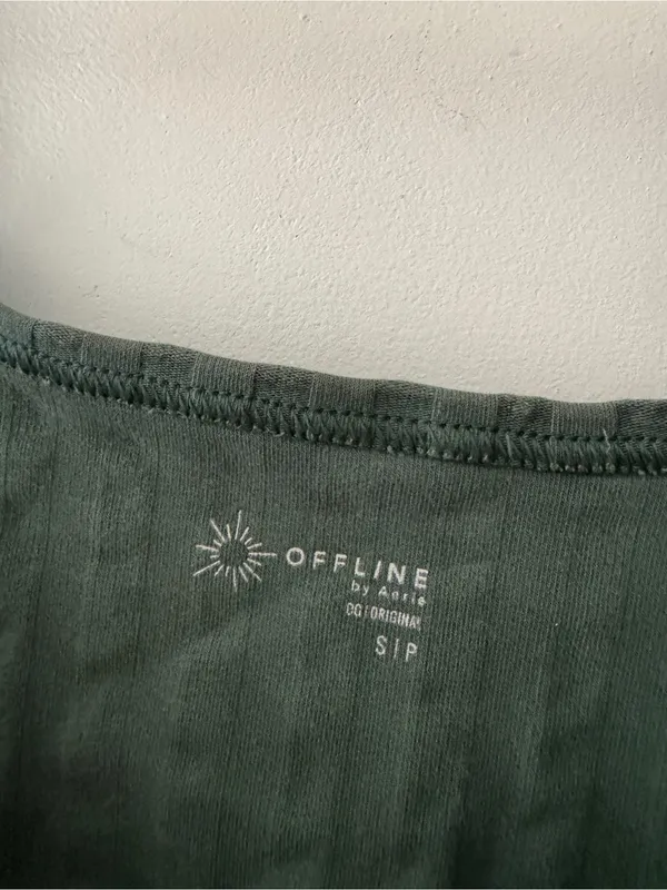 Aerie Offline Forest Green OG Ribbed Scoop Neck Crop Top - Image 4
