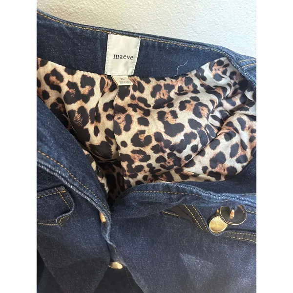MAEVE Oversized Denim Jacket in Denim Medium Blue Size XL - Image 10