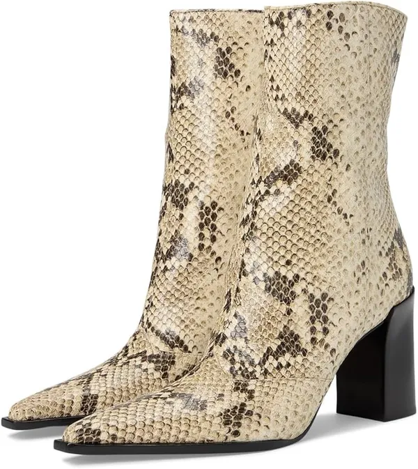 Schutz Boots Sz 5 Rafaella Snake-Print Pointed Toe Ankle Bootie Feminine - Image 2