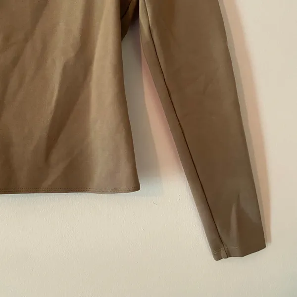 Abercrombie & Fitch Brown Square Neck Long Sleeve Minimalist Stretchy Medium - Image 4