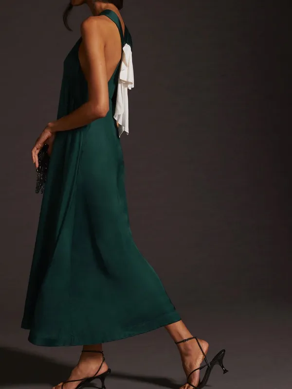 Maeve by Anthropologie Bow-Back Halter Midi Dress - Image 3