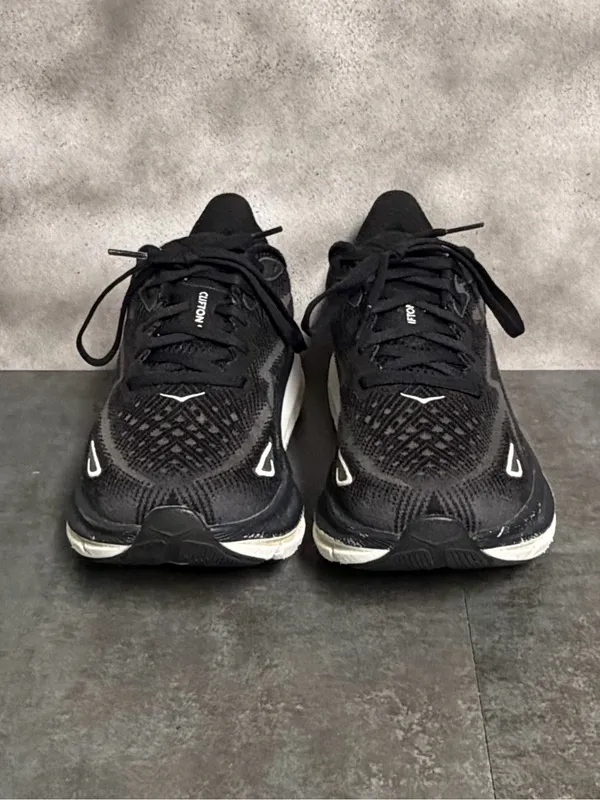 Hoka One One Clifton 9 Women’s Black / White Running Shoes 1127896 Size 9.5B - Image 6