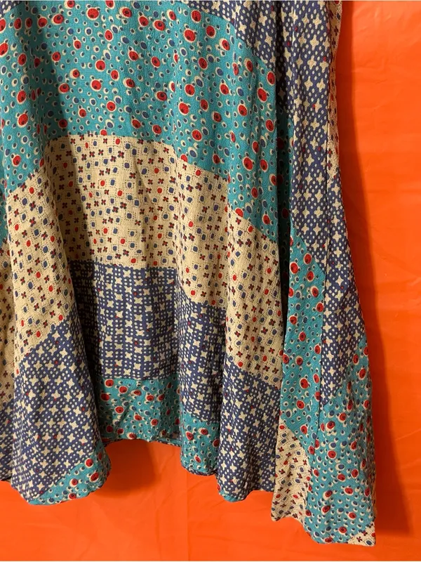 Free People Sleeveless Patchwork Floral Sundress in Navy, Teal & Tan - Image 12