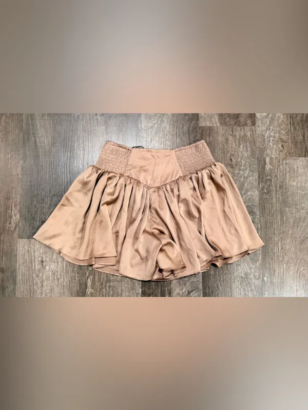 NWT Mustard Seed Tan Smocked-Waist Silky Skort - Image 4