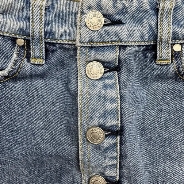 PacSun Distressed Two-Toned‎ Denim Mini Jean Skirt 25 Waist - Image 2
