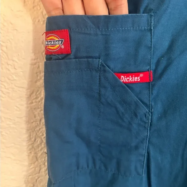 Dickies Scrub Pants XXS Teal Blue Elastic Waist Cargo Pocket Medical Uniform - Image 3