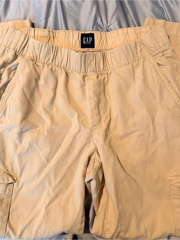 GAP Beige Elastic Waist Cargo Joggers - Image 2