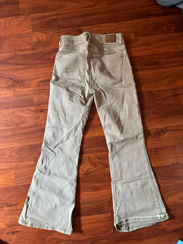 American Eagle Green Flare Jeans Stretch - Image 4