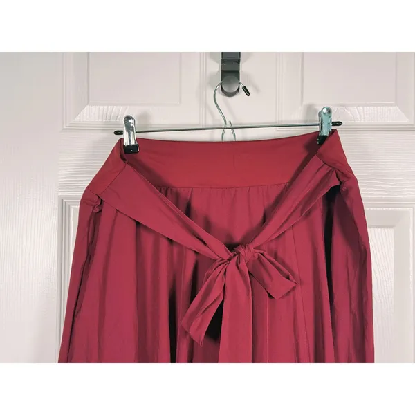 Halara Breezeful Tie Side 2-in-1 Midi Skirt Size XL Burgundy Flowy Comfortable - Image 5