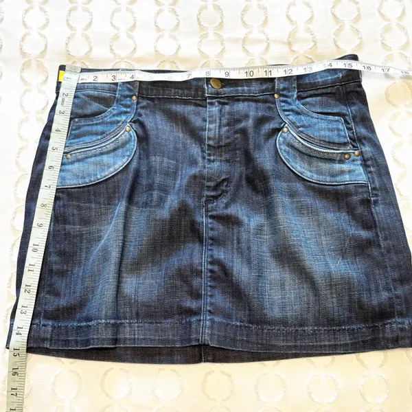 Citizens‎ of Humanity Vintage Y2K Patchwork Denim Mini Skirt size 9 - Image 3