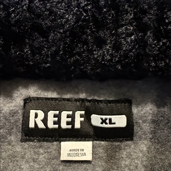 Reef XL Black Gray Flannel Jacket Coat - Image 3
