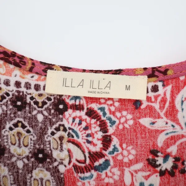 Illa Illa Tank Top Womens Medium Multi Floral Fringe Detailing Crochet Straps - Image 2
