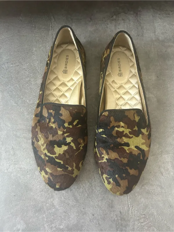 Birdies The Blackbird Starling Flats in Camo Calf Hair Size 7.5 - Image 3