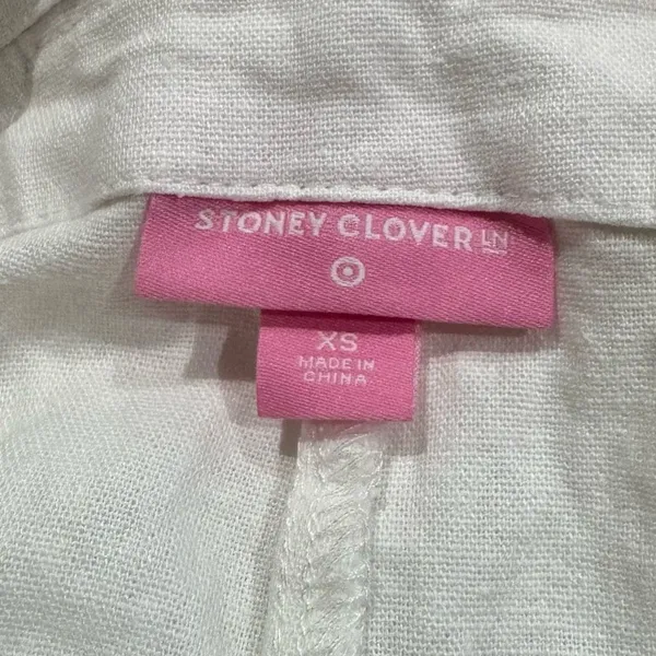 Stoney Clover Target White Linen Blend Overalls Women’s XS - Image 5